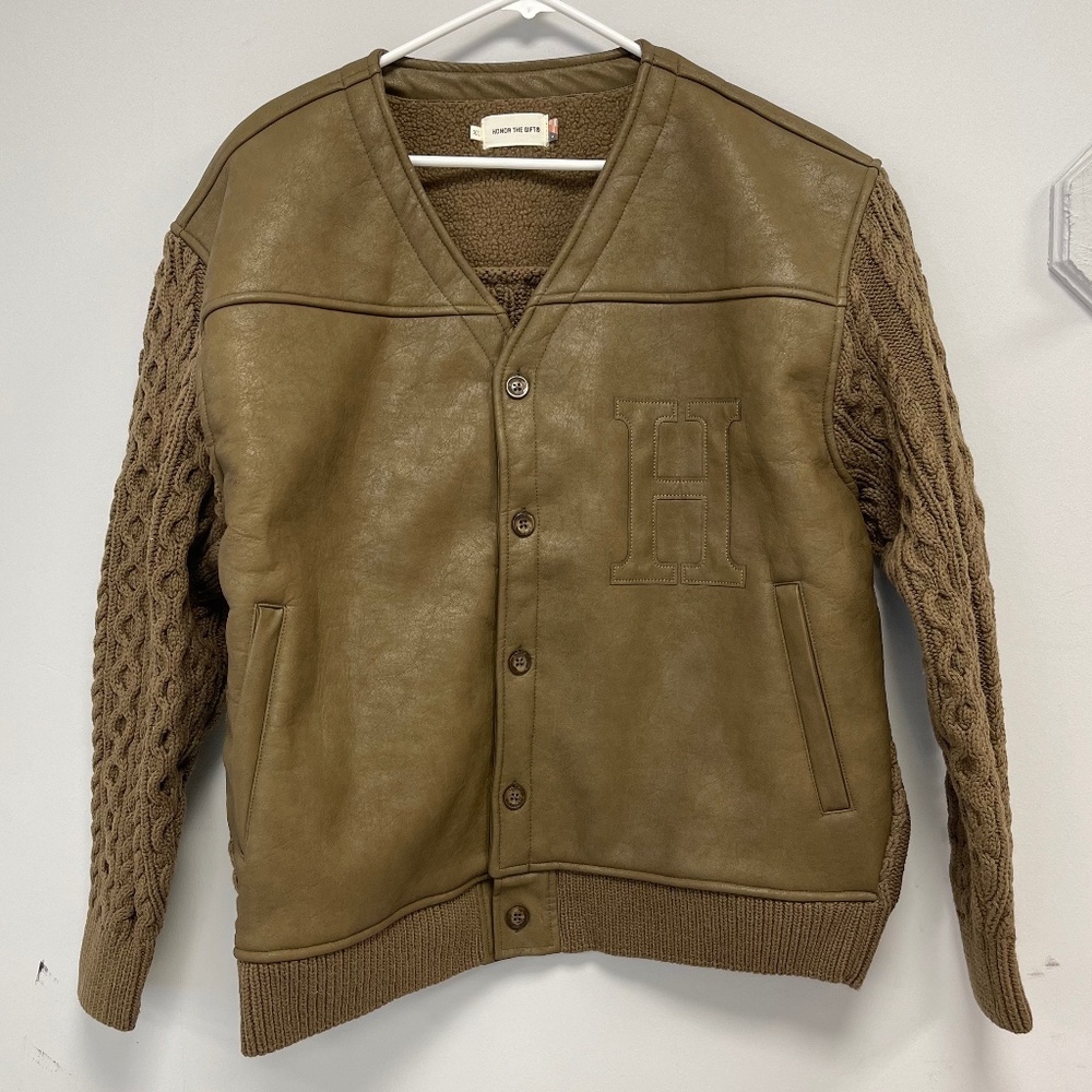 Honor the Gift Olive Vegan Leather Cardigan - XL- NWT